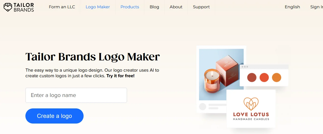 7 Best AI Logo Generator For Stunning Logos In 2023 - tailorbrands tailorbrands AI Logo Generator